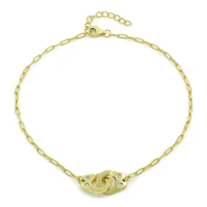 925 Sterling Silver Handcuff Studded Minimalist Ankle Bracelet