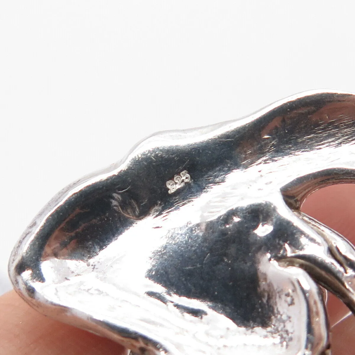 925 Sterling Silver Vintage Abstract Dragon Pin Brooch