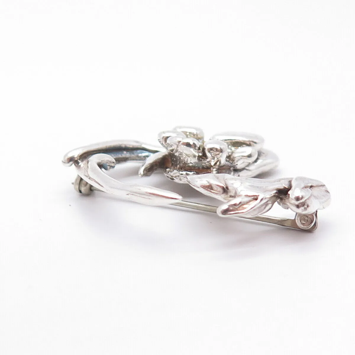 925 Sterling Silver Vintage Abstract Dragon Pin Brooch