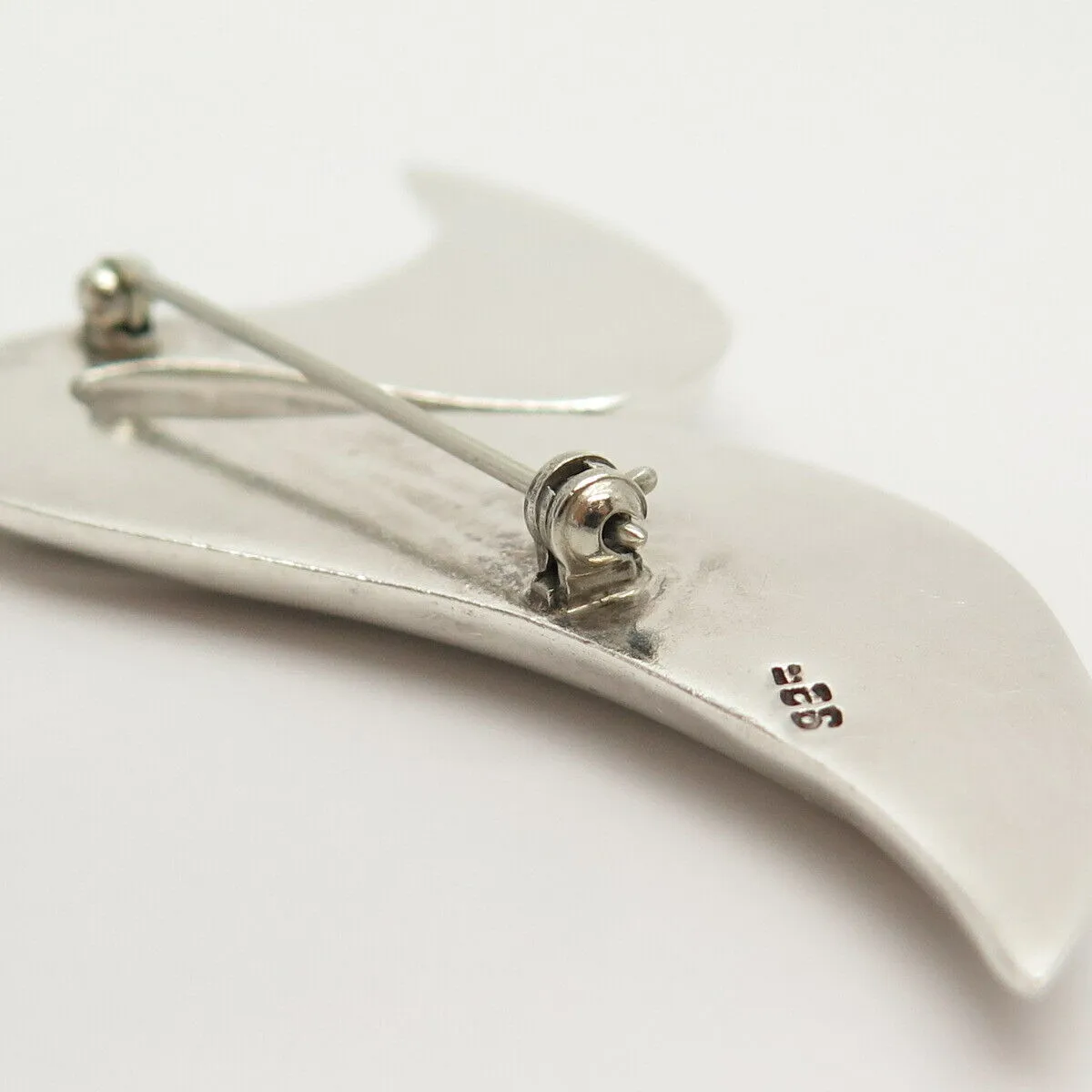 925 Sterling Silver Vintage Abstract Modernist Pin Brooch