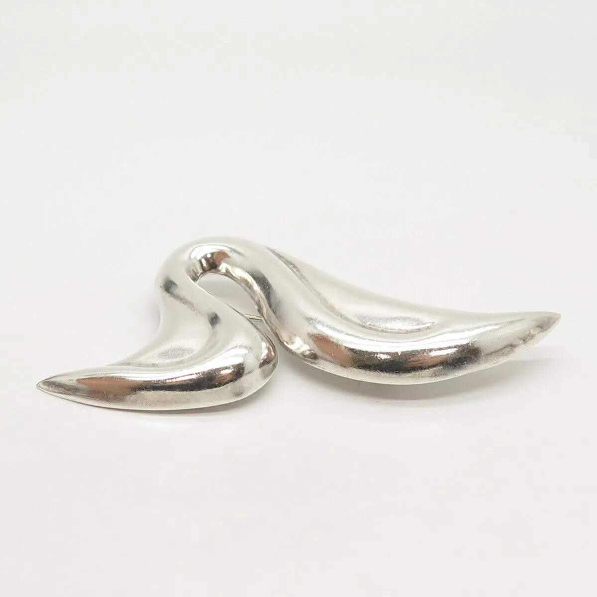 925 Sterling Silver Vintage Abstract Modernist Pin Brooch