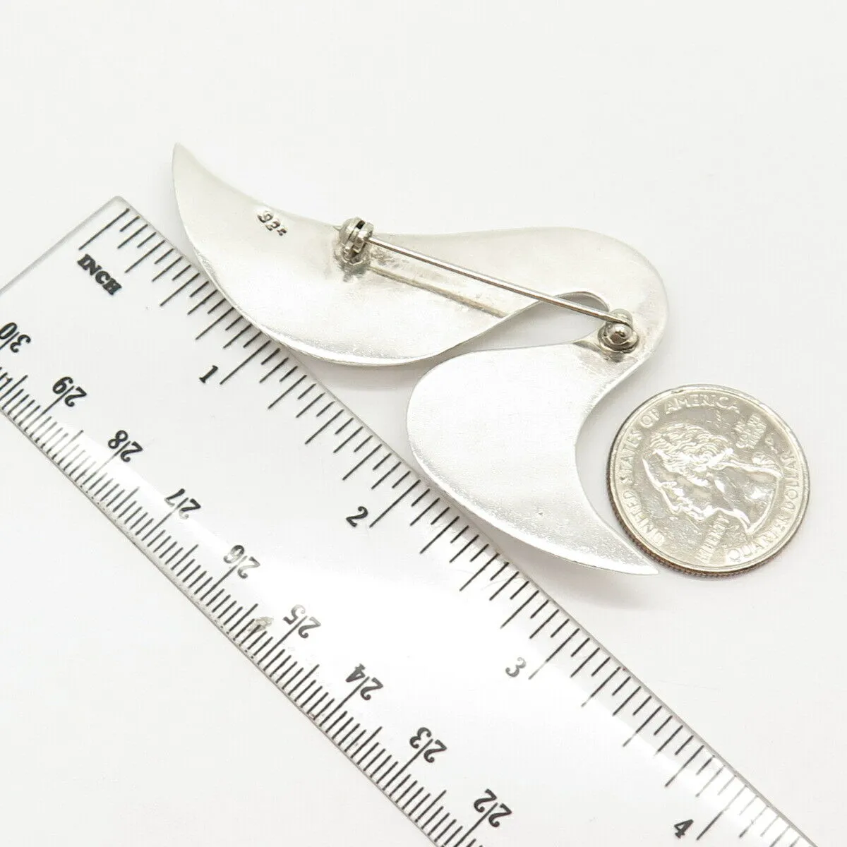 925 Sterling Silver Vintage Abstract Modernist Pin Brooch