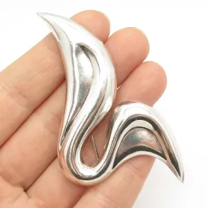 925 Sterling Silver Vintage Abstract Modernist Pin Brooch