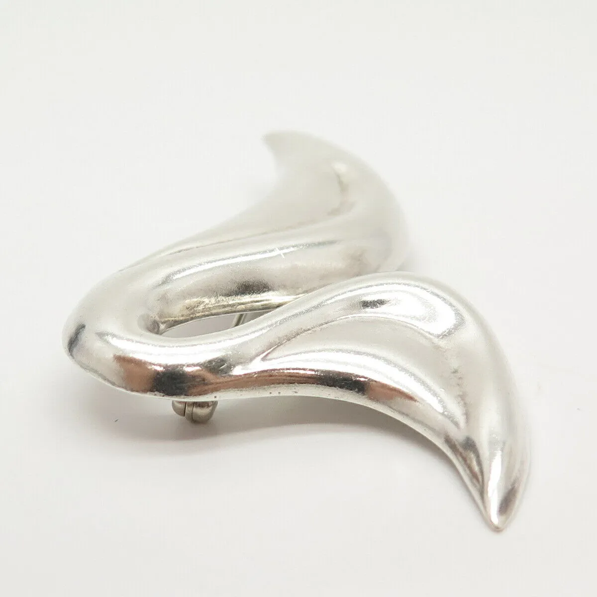 925 Sterling Silver Vintage Abstract Modernist Pin Brooch