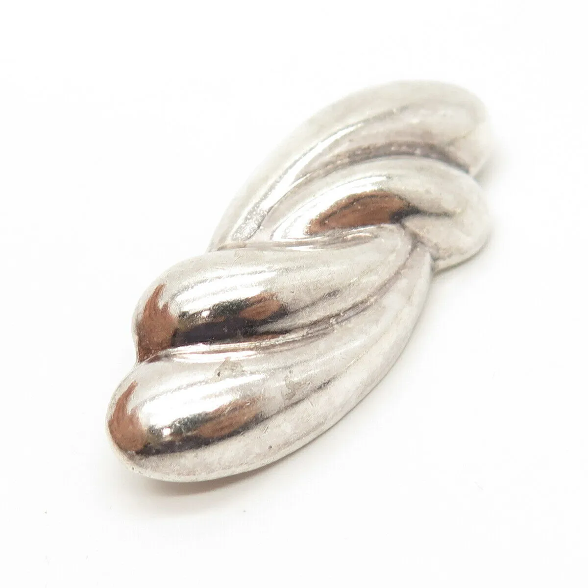 925 Sterling Silver Vintage Mexico Hollow Abstract Swirl Pin Brooch