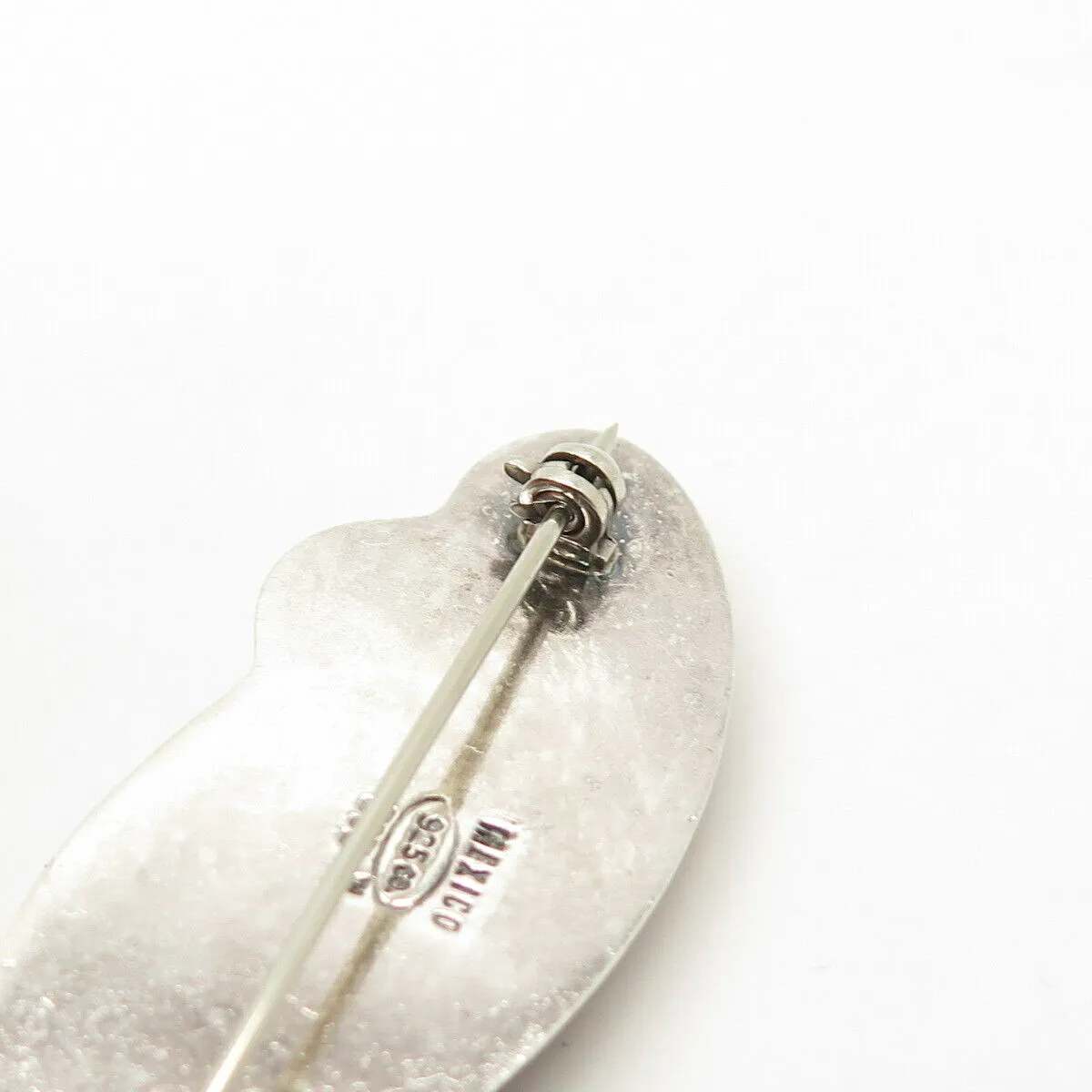 925 Sterling Silver Vintage Mexico Hollow Abstract Swirl Pin Brooch