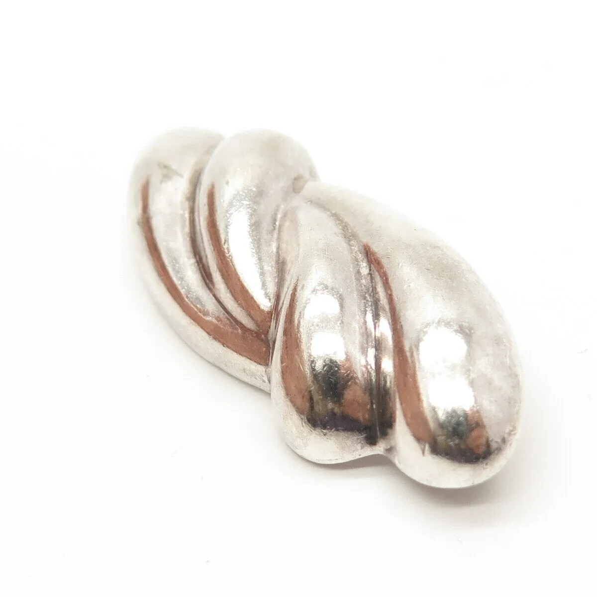 925 Sterling Silver Vintage Mexico Hollow Abstract Swirl Pin Brooch