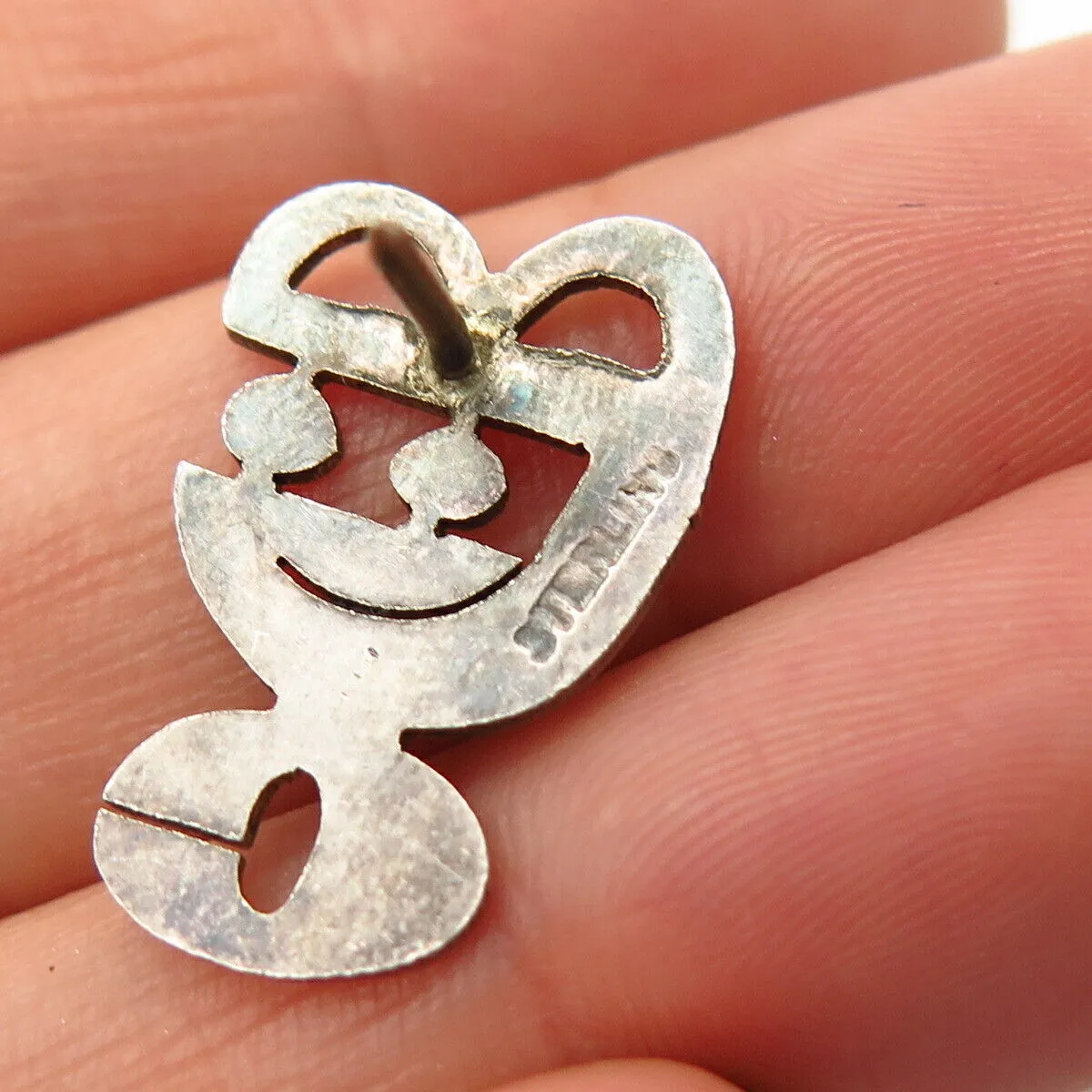 925 Sterling Silver Vintage Tribal Abstract Design Pin