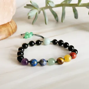Adjustable Mala Bracelet - Seven Chakra Shield