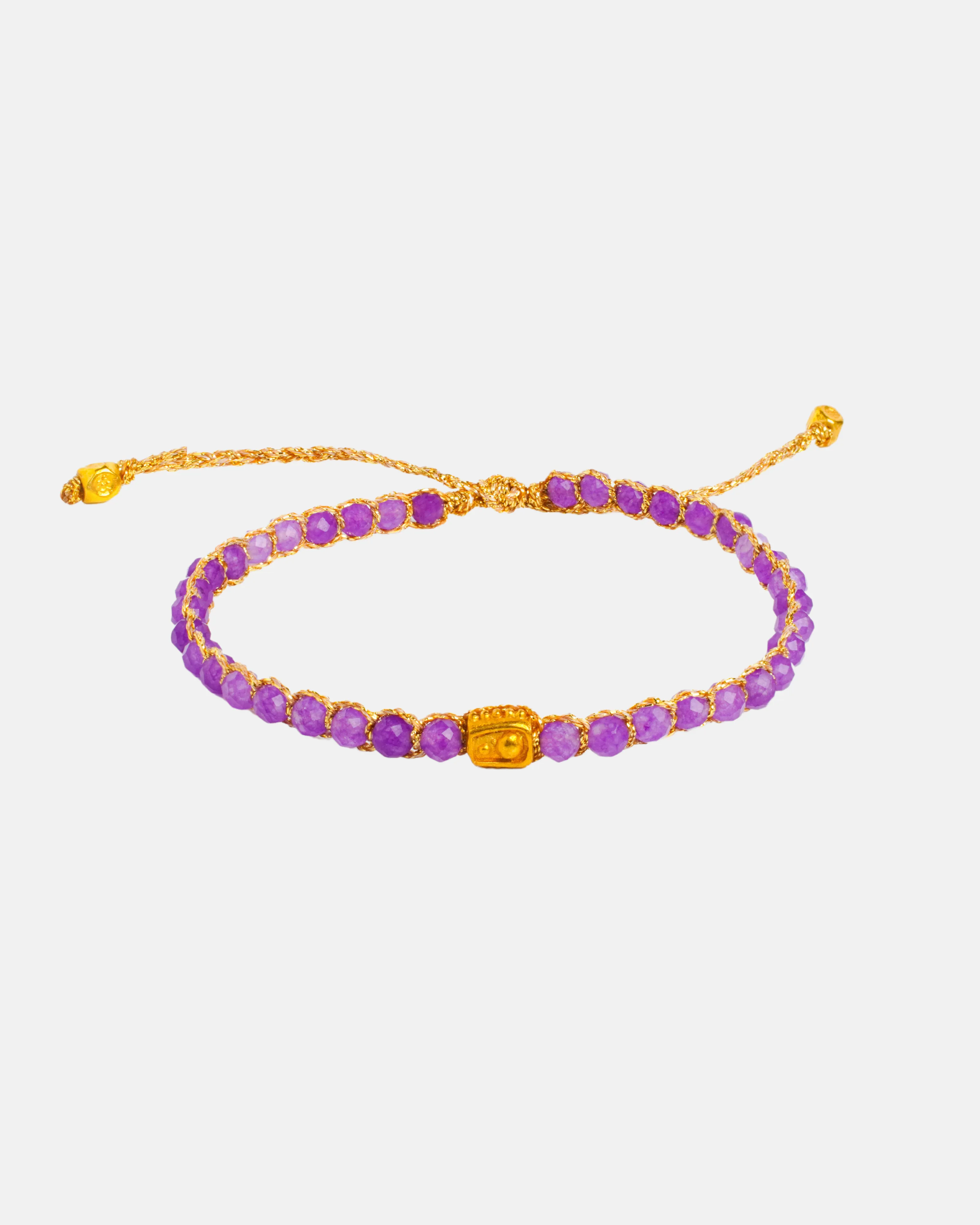 African Amethyst Bracelet | Gold