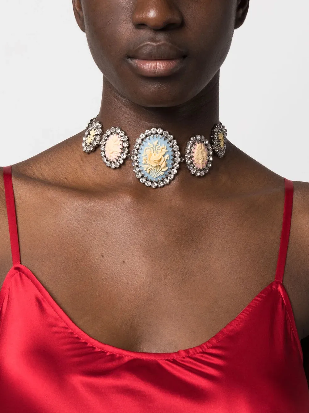 Alessandra Rich
crystal-embellished cameo necklace