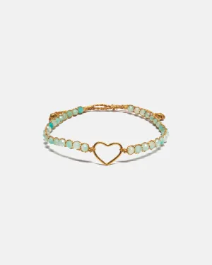 Amazonite Heart Bracelet | Gold