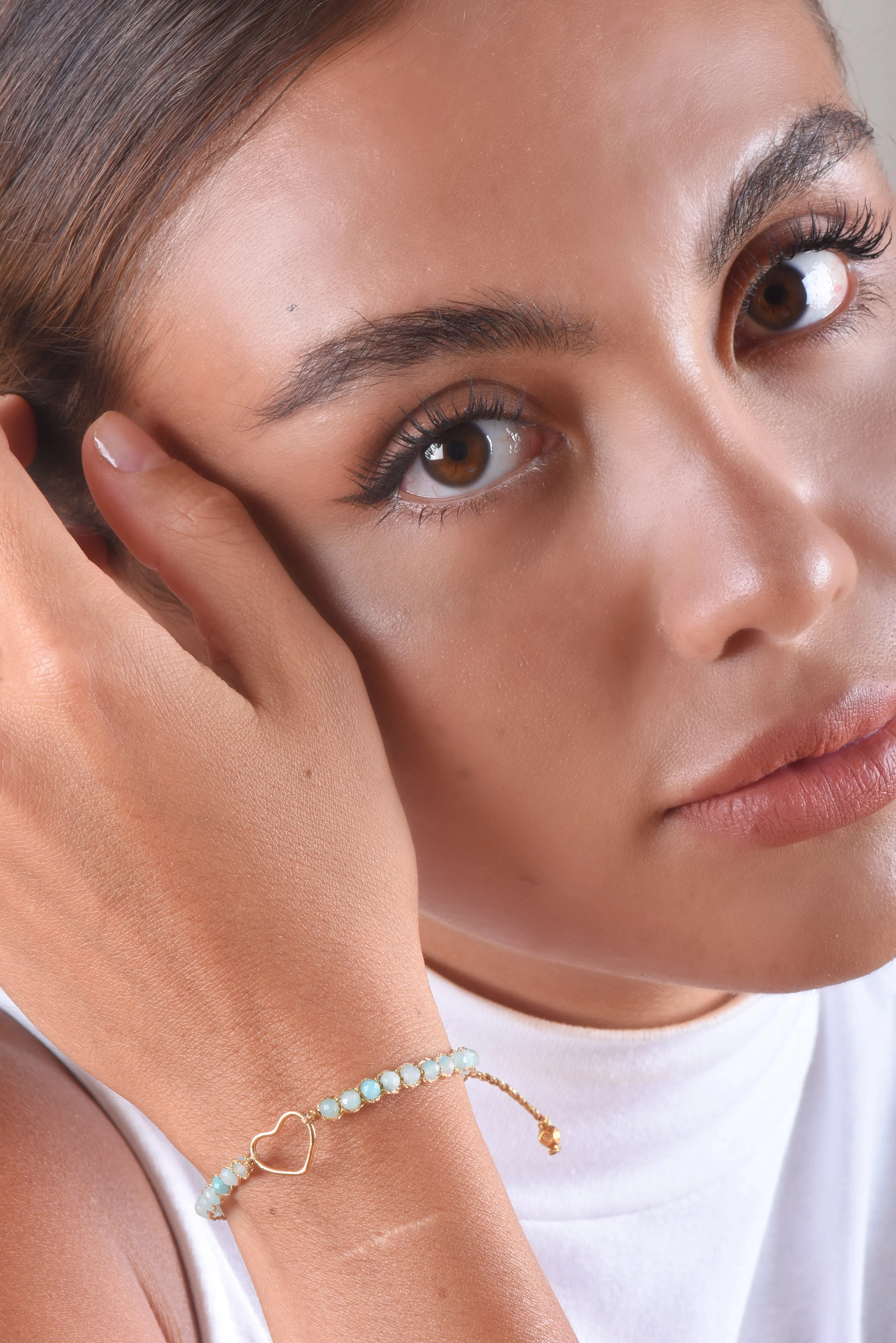 Amazonite Heart Bracelet | Gold
