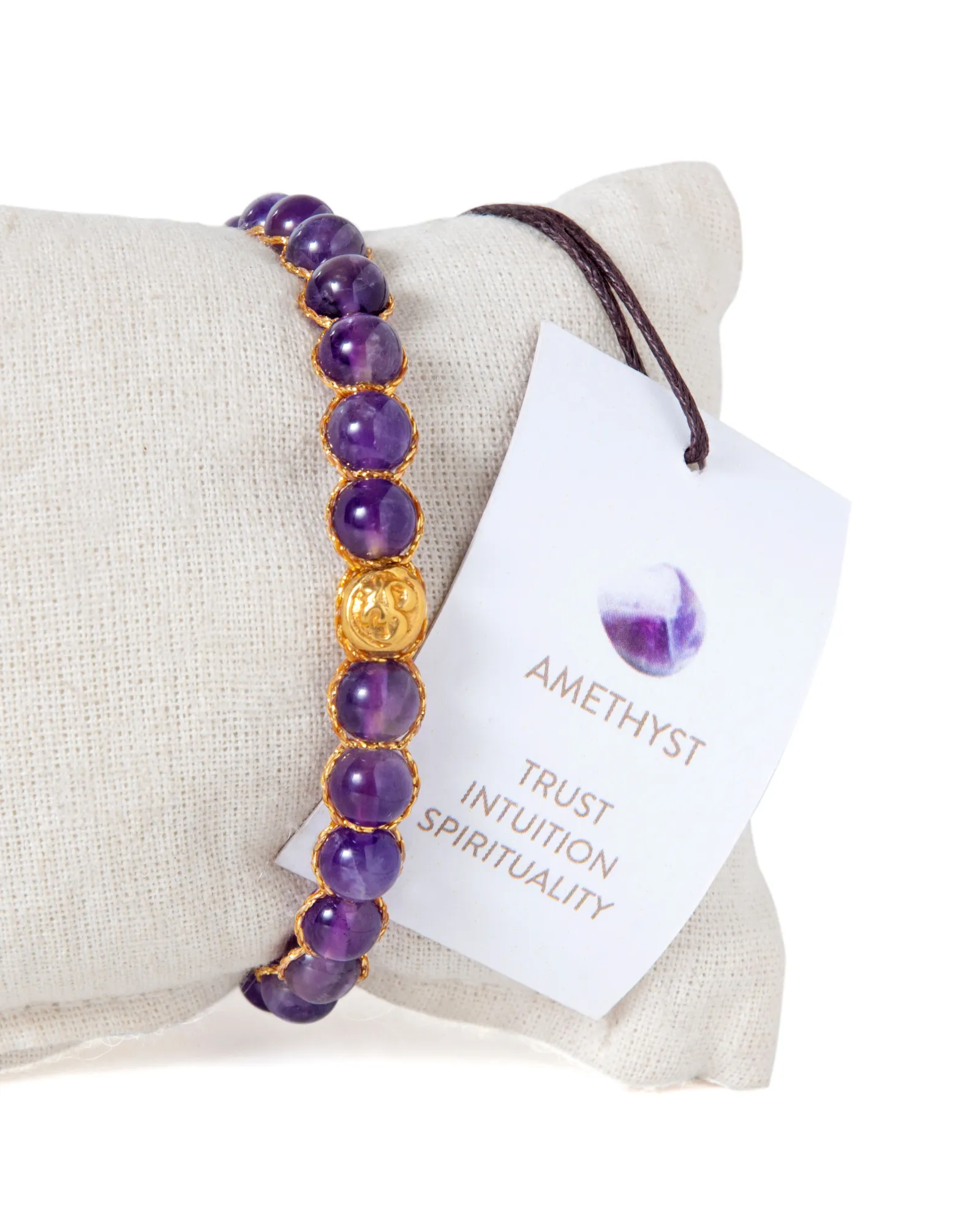 Amethyst 6mm Bracelet | Gold