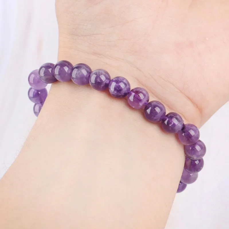 Amethyst Bracelet - 8mm Round