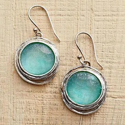 'Ancient Rome' Glass Necklace & Earrings Set