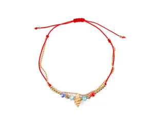 Anklet - Double Strand Red Seashell Anklet