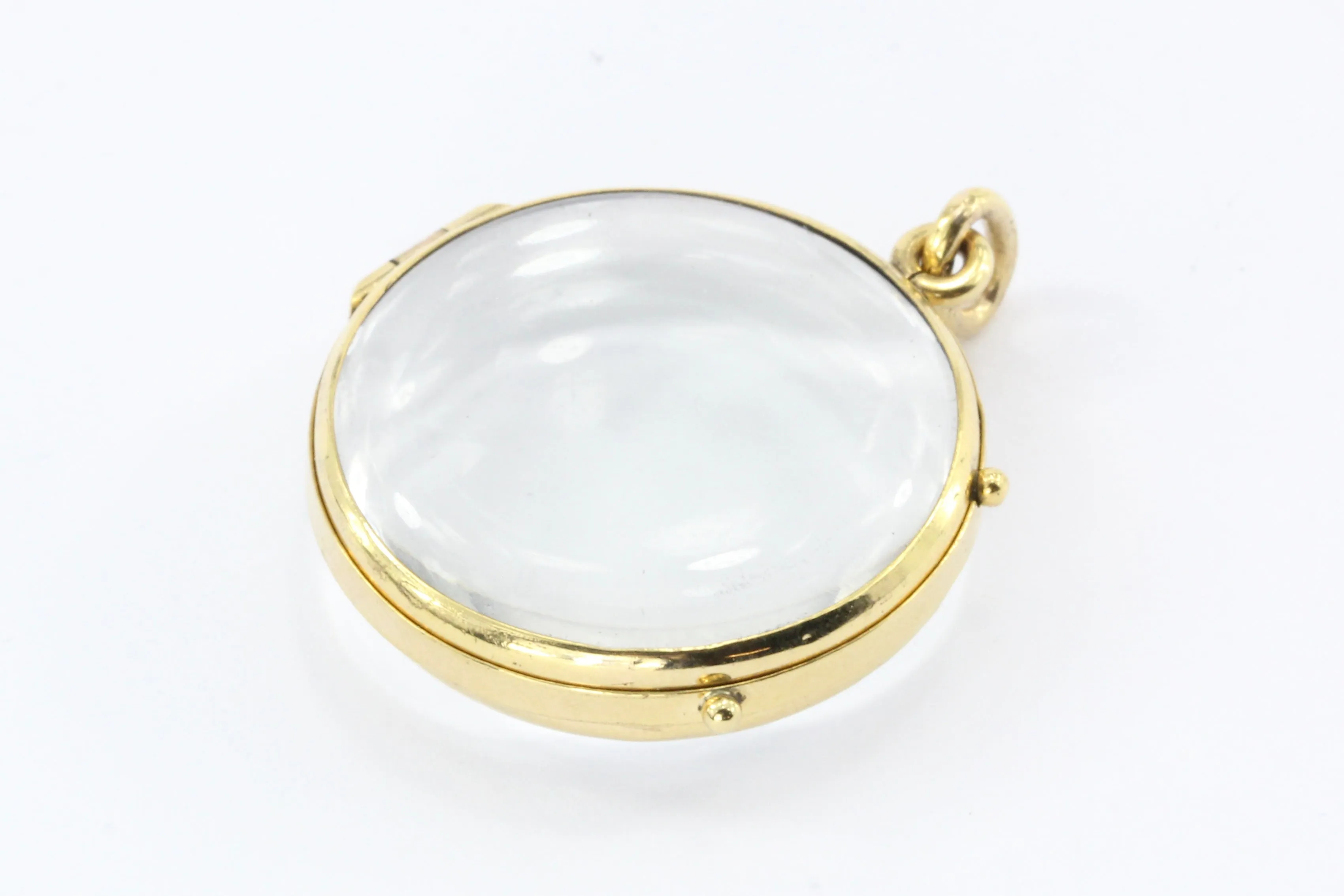 Antique 9ct Victorian Glass Gold Locket