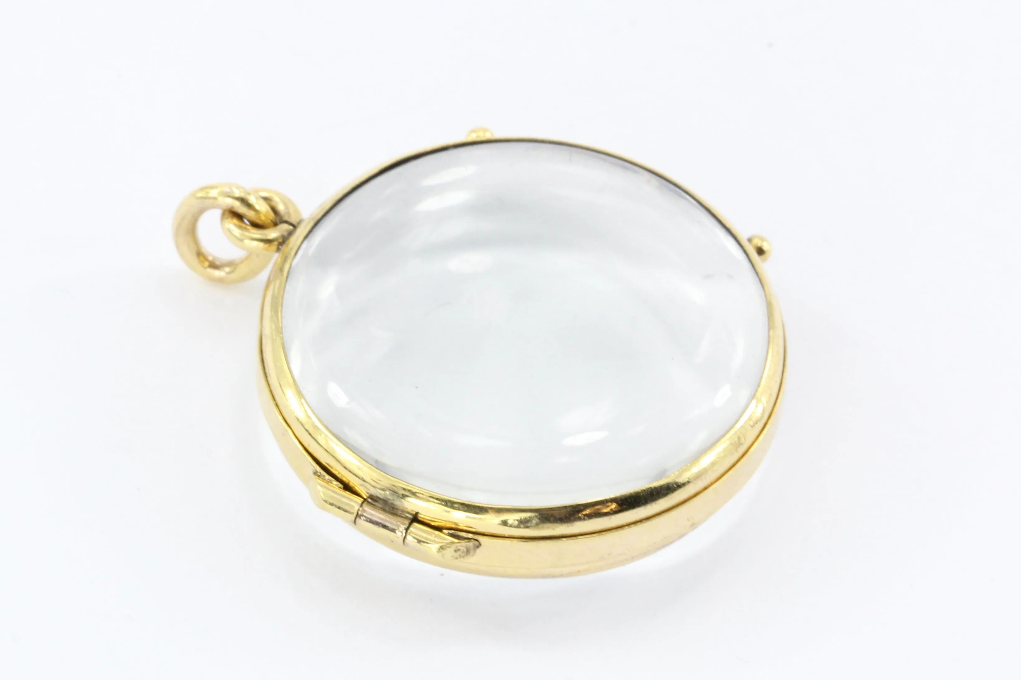 Antique 9ct Victorian Glass Gold Locket