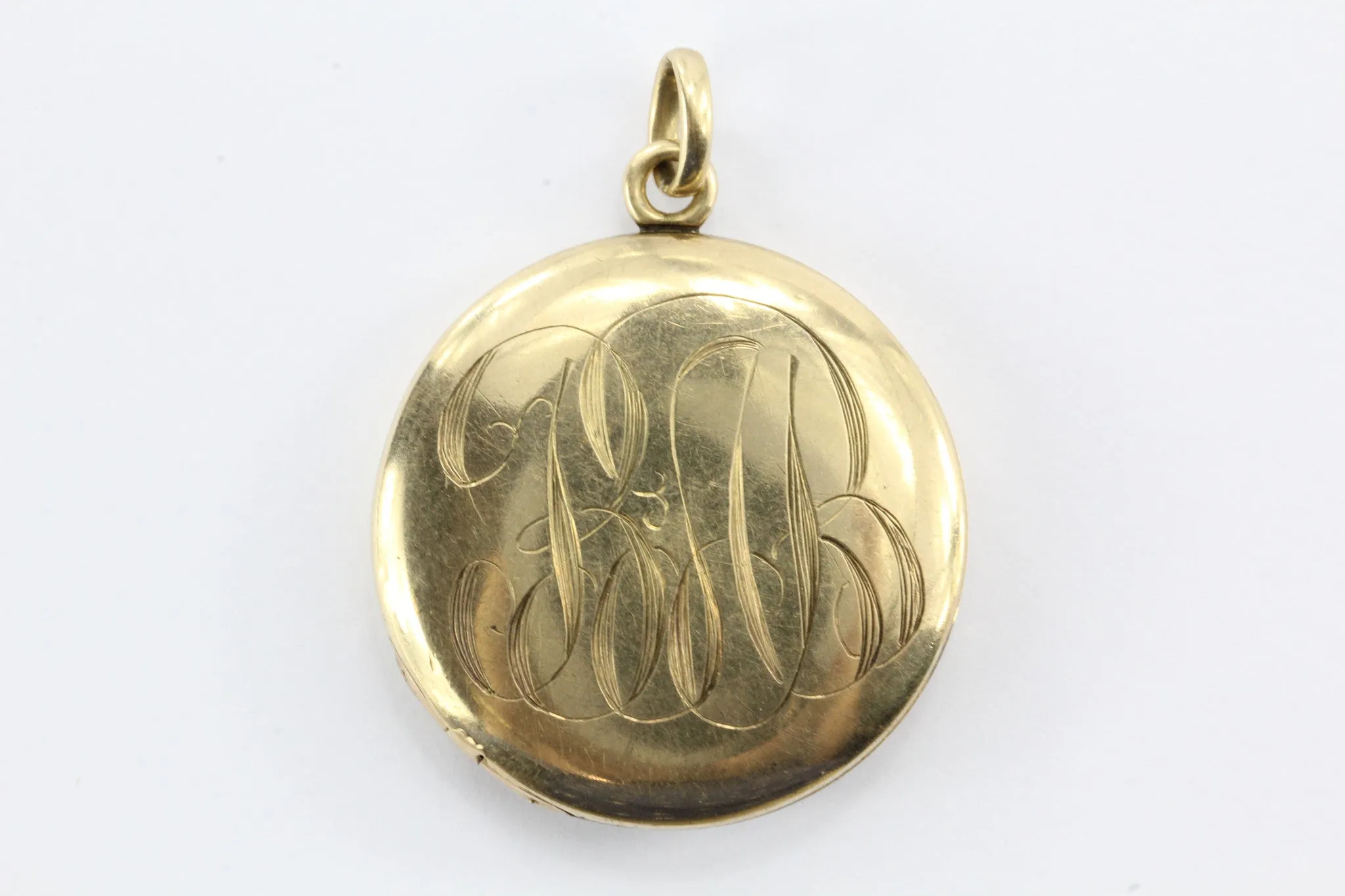 Antique Art Nouveau 10k Gold Repousse Diamond Stag Buck Locket Pendant