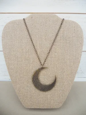 Antique bronze crescent moon necklace