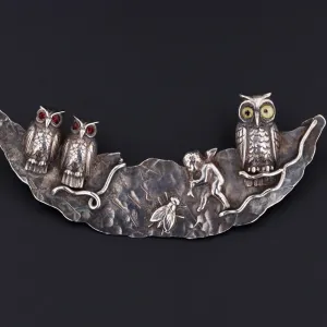 Antique Crescent Moon Brooch | Antique Silver Brooch