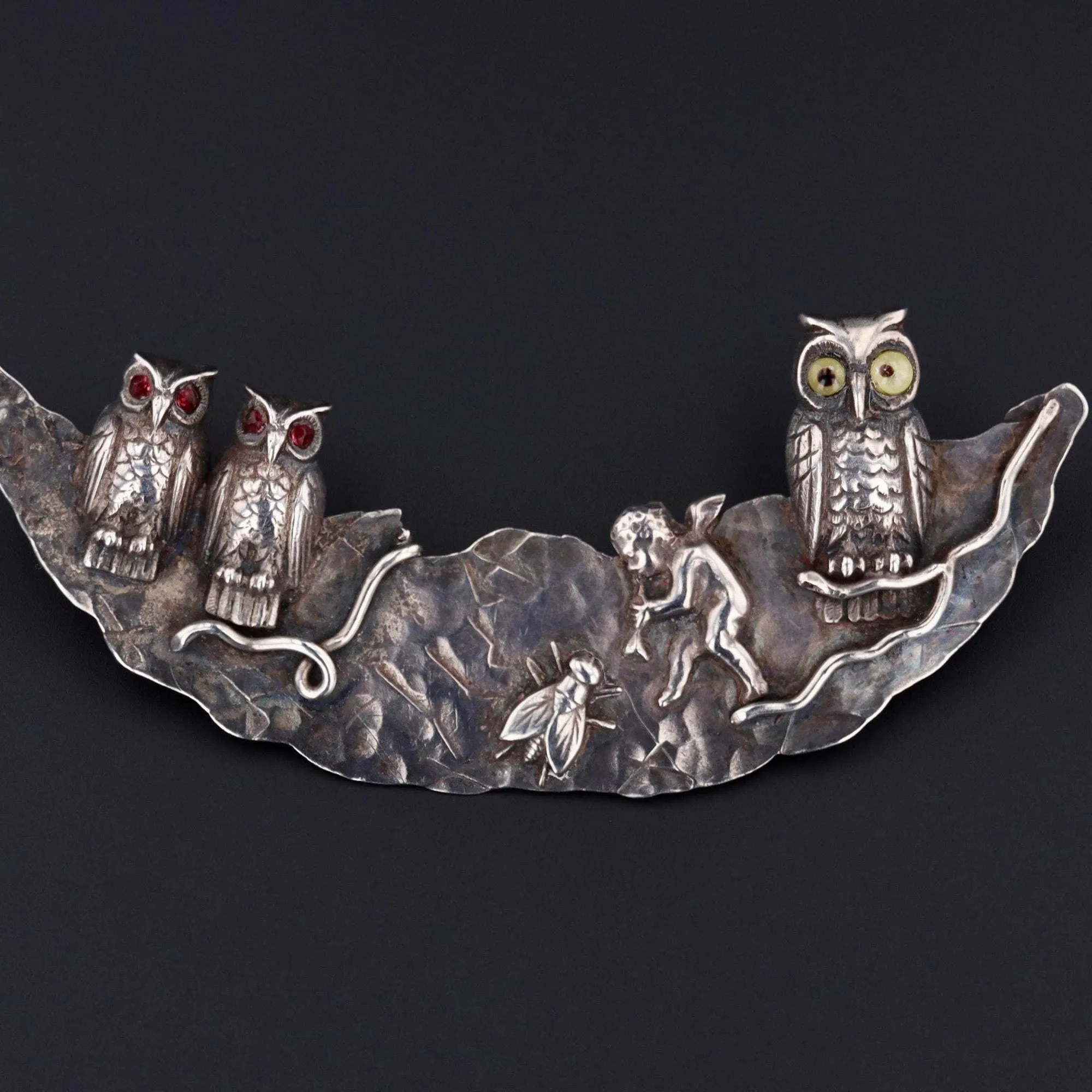 Antique Crescent Moon Brooch | Antique Silver Brooch