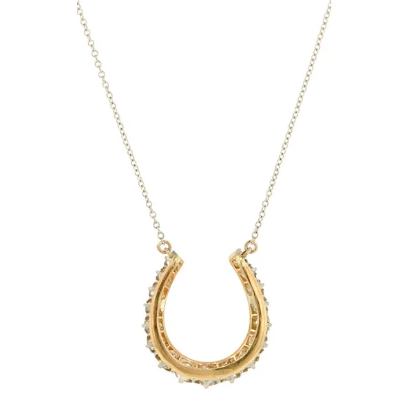 Antique Diamond Horseshoe Necklace