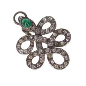 Antique Edwardian Silver Paste Snake Pendant