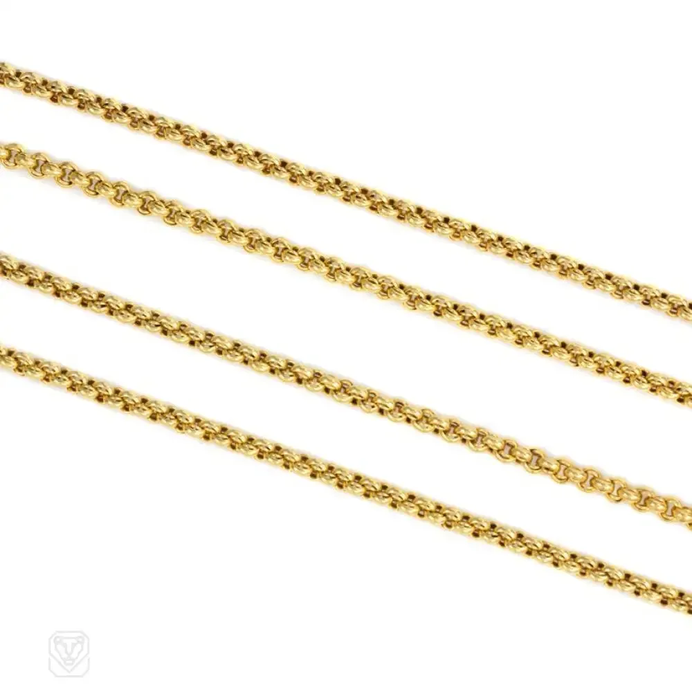 Antique gold long guard chain