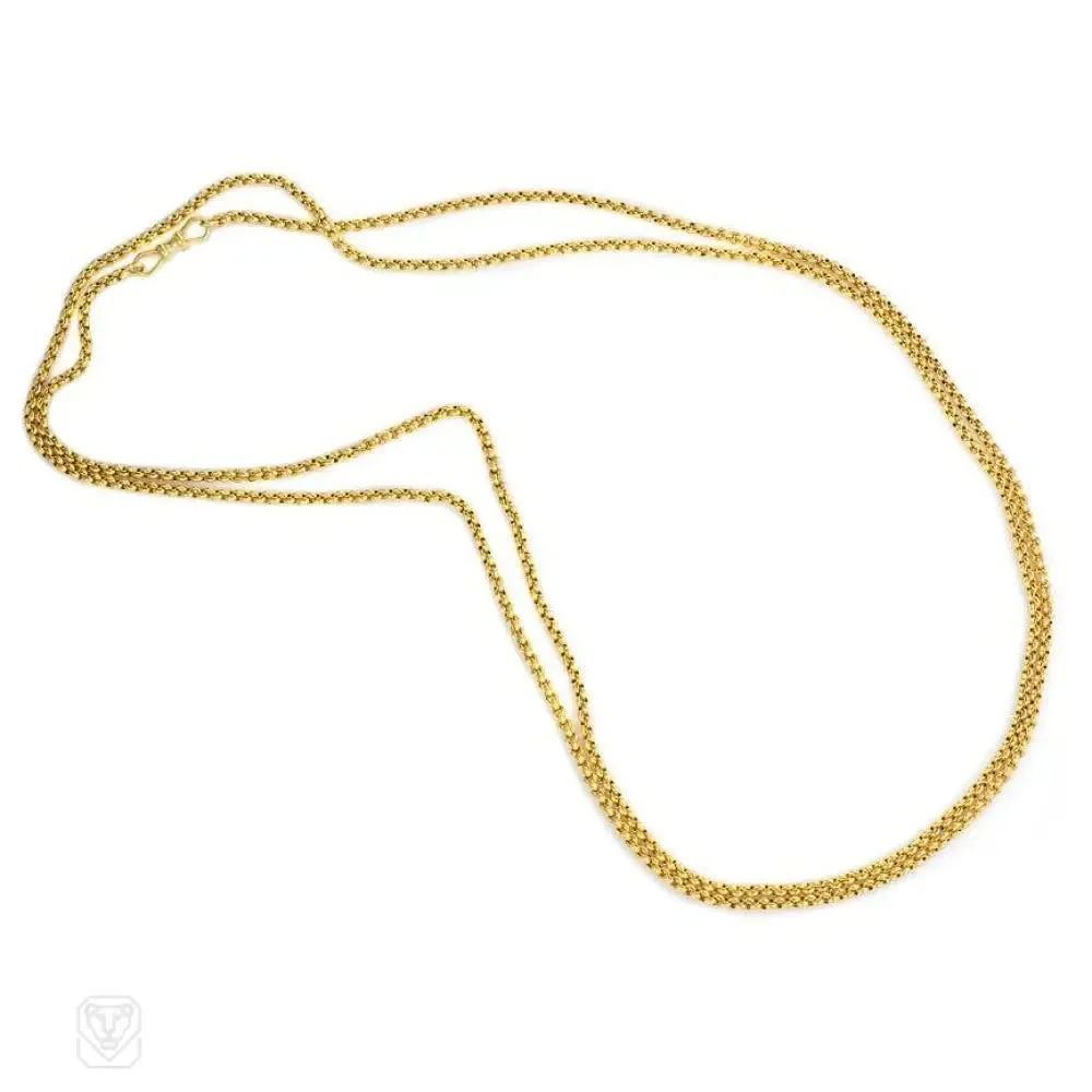 Antique gold long guard chain