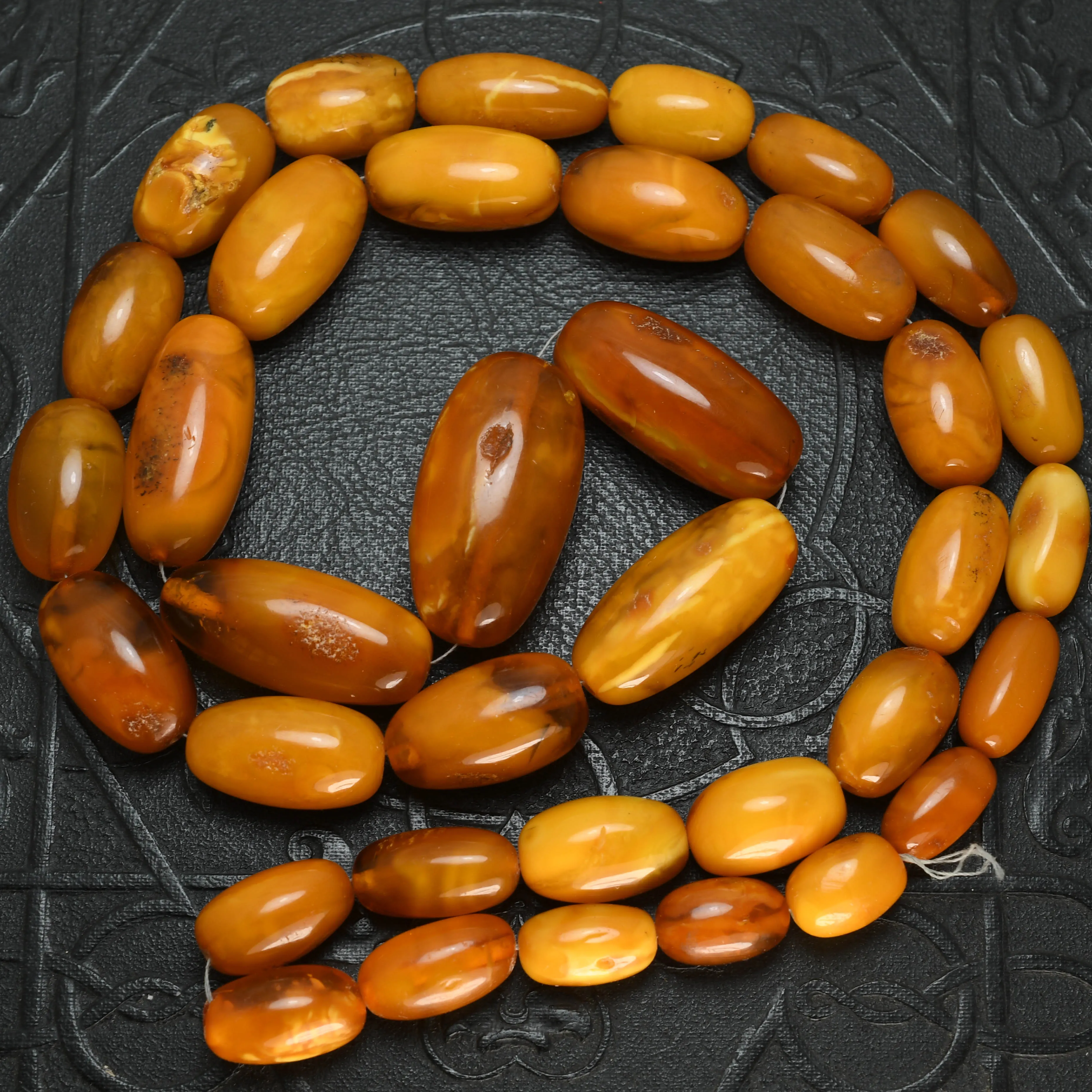 Antique Natural Amber Bead Necklace