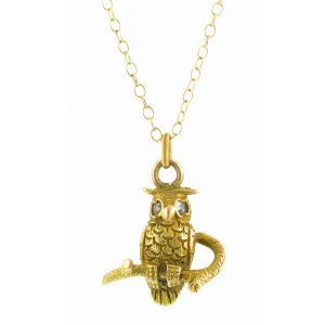 Antique Owl Diamond Pendant