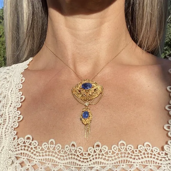 Antique Sapphire & Diamond Necklace