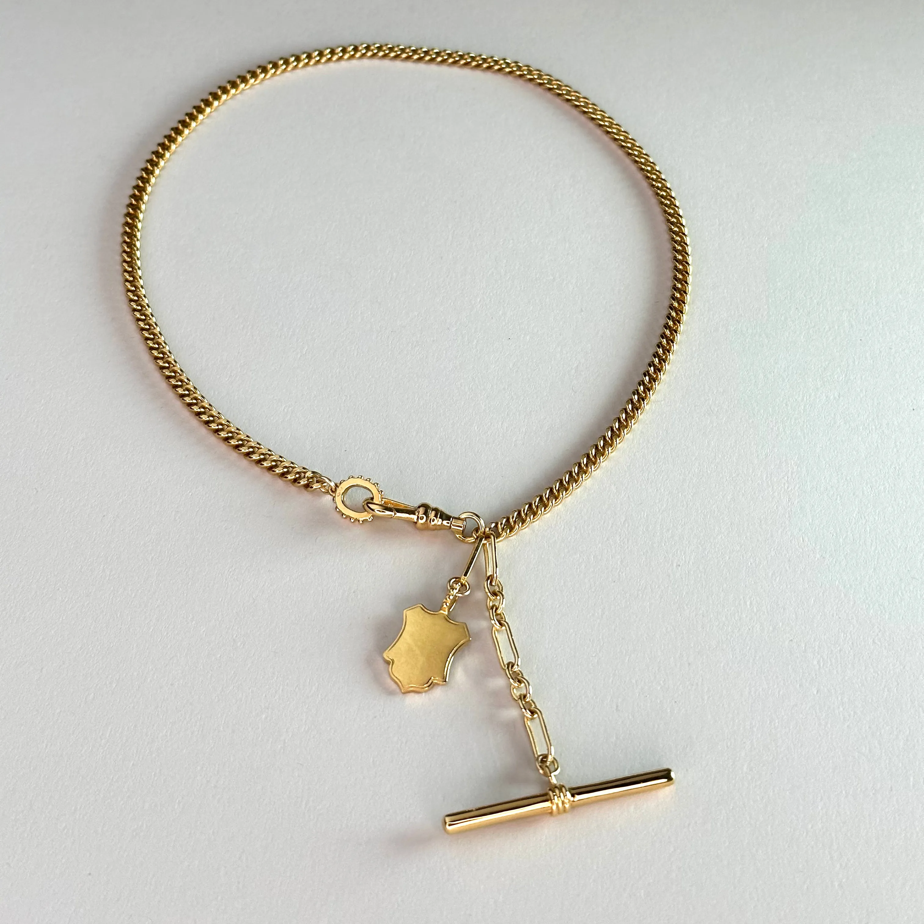 Antique Shield Fob Necklace