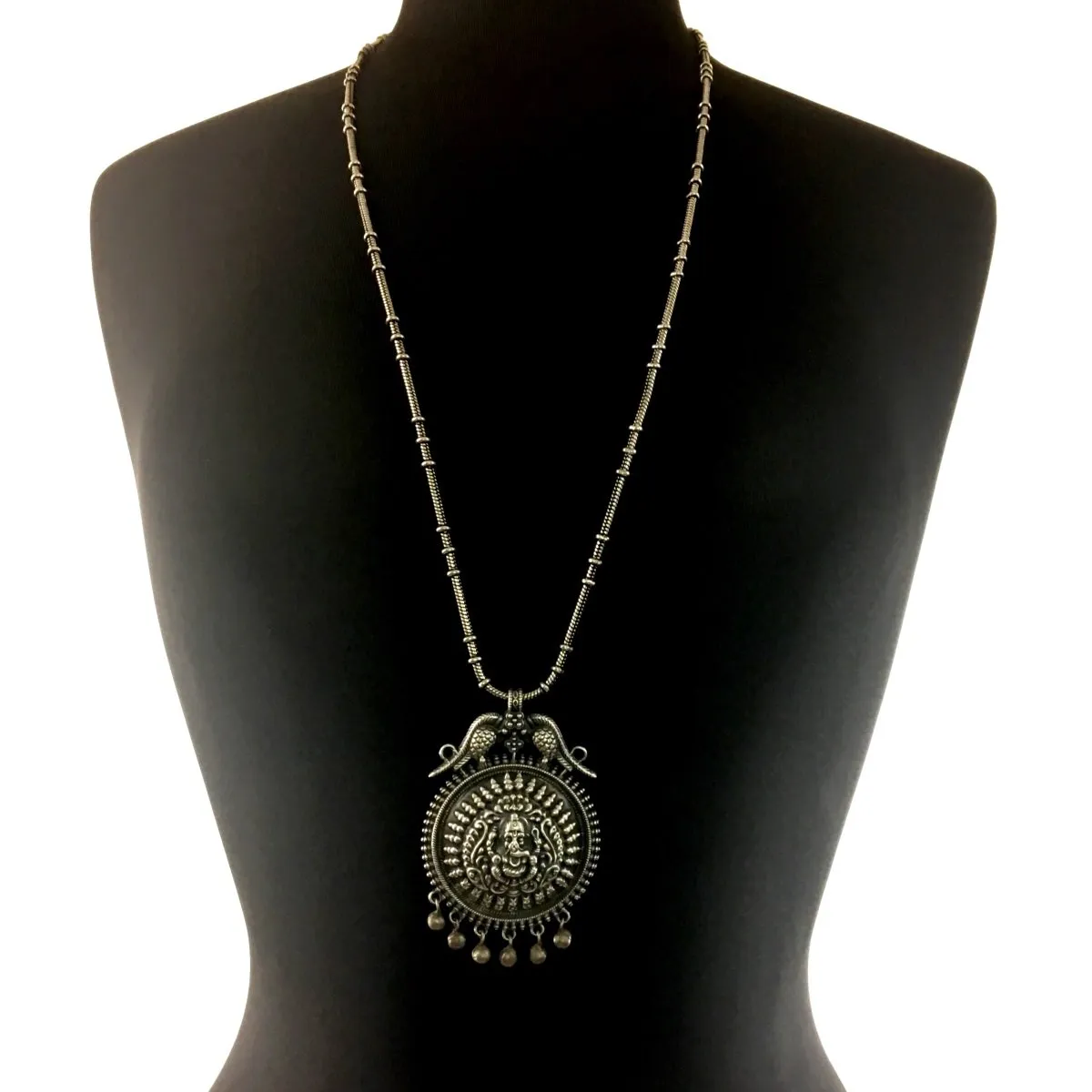 Antique Silver God Ganesha Necklace