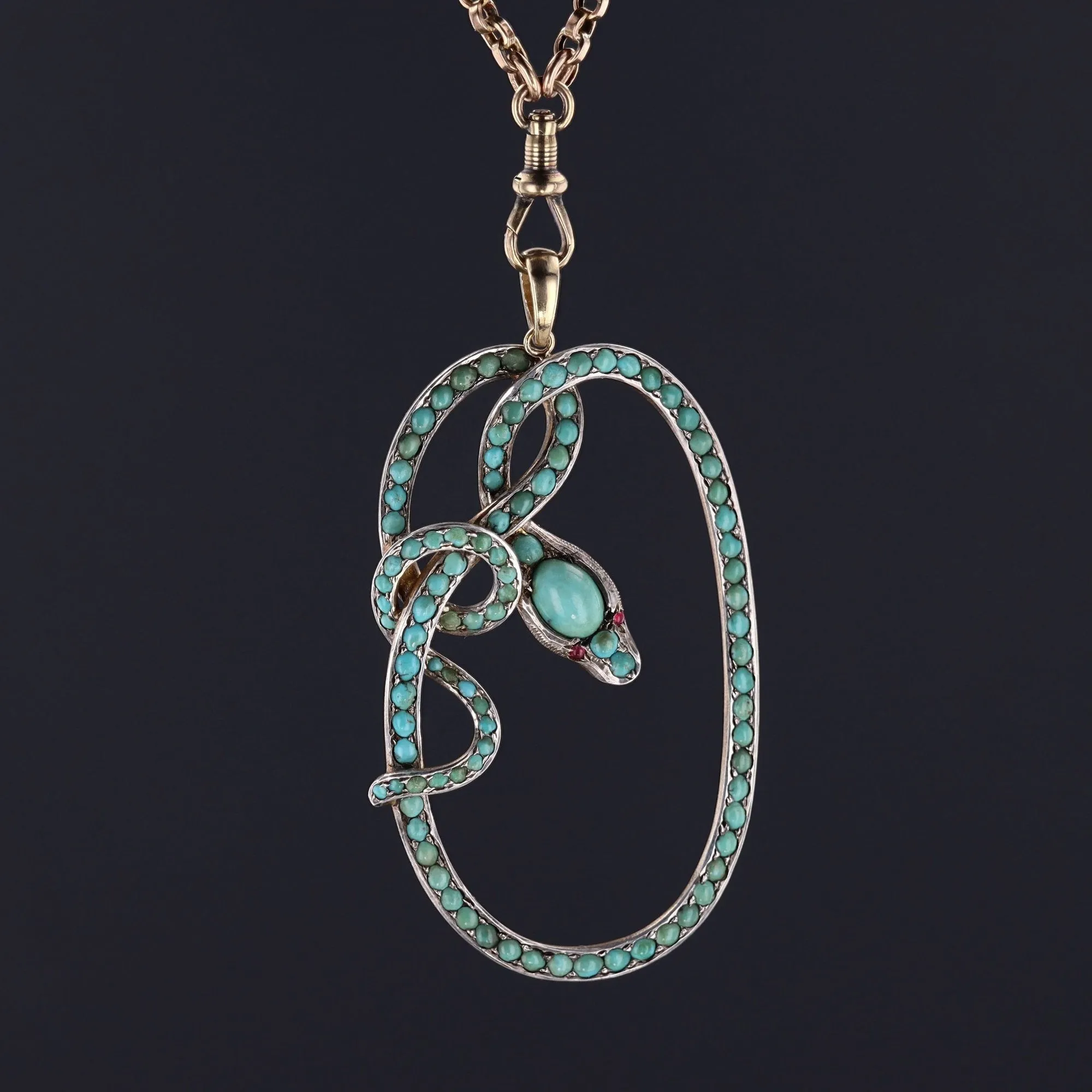 Antique Turquoise Snake Pendant | Antique Buckle Conversion