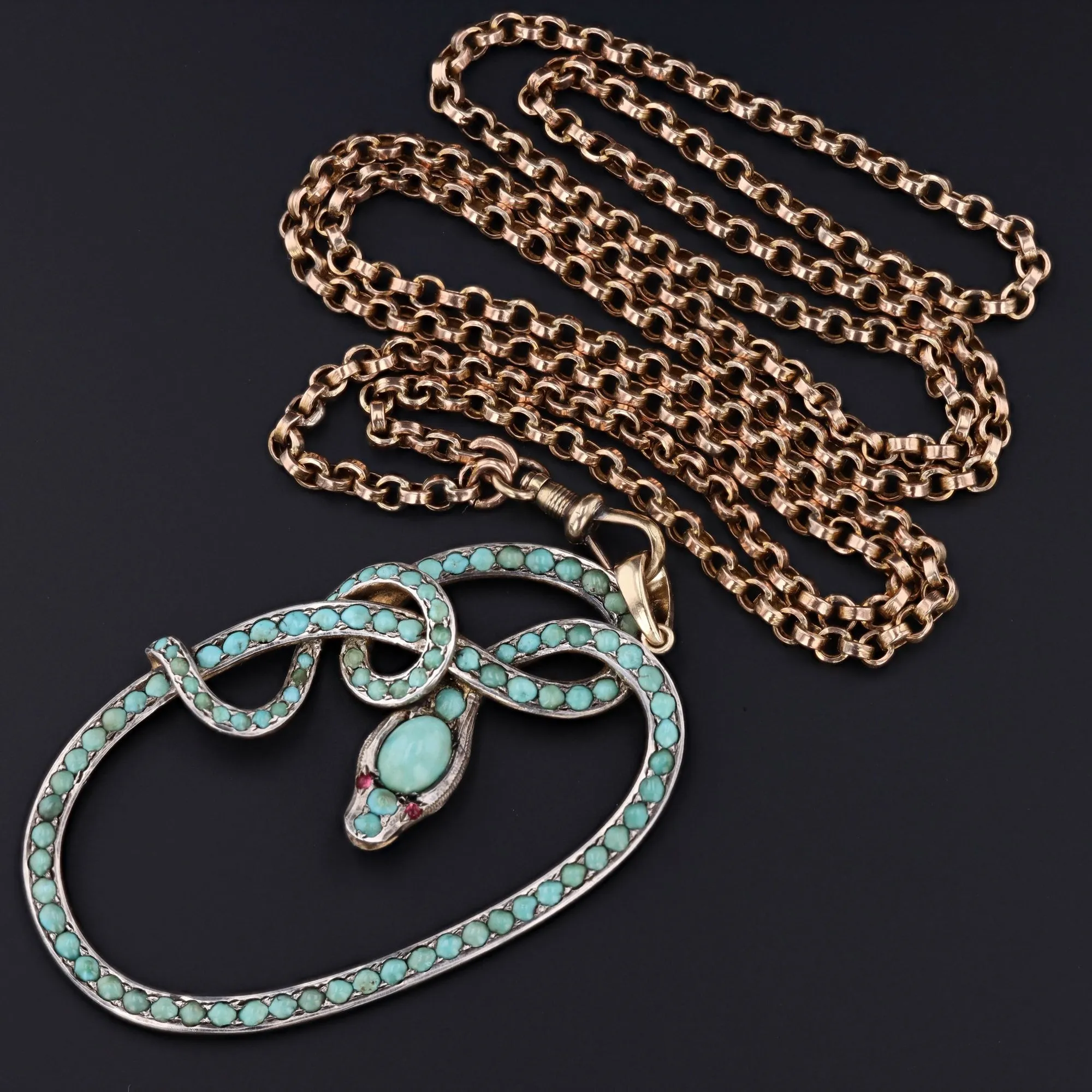 Antique Turquoise Snake Pendant | Antique Buckle Conversion