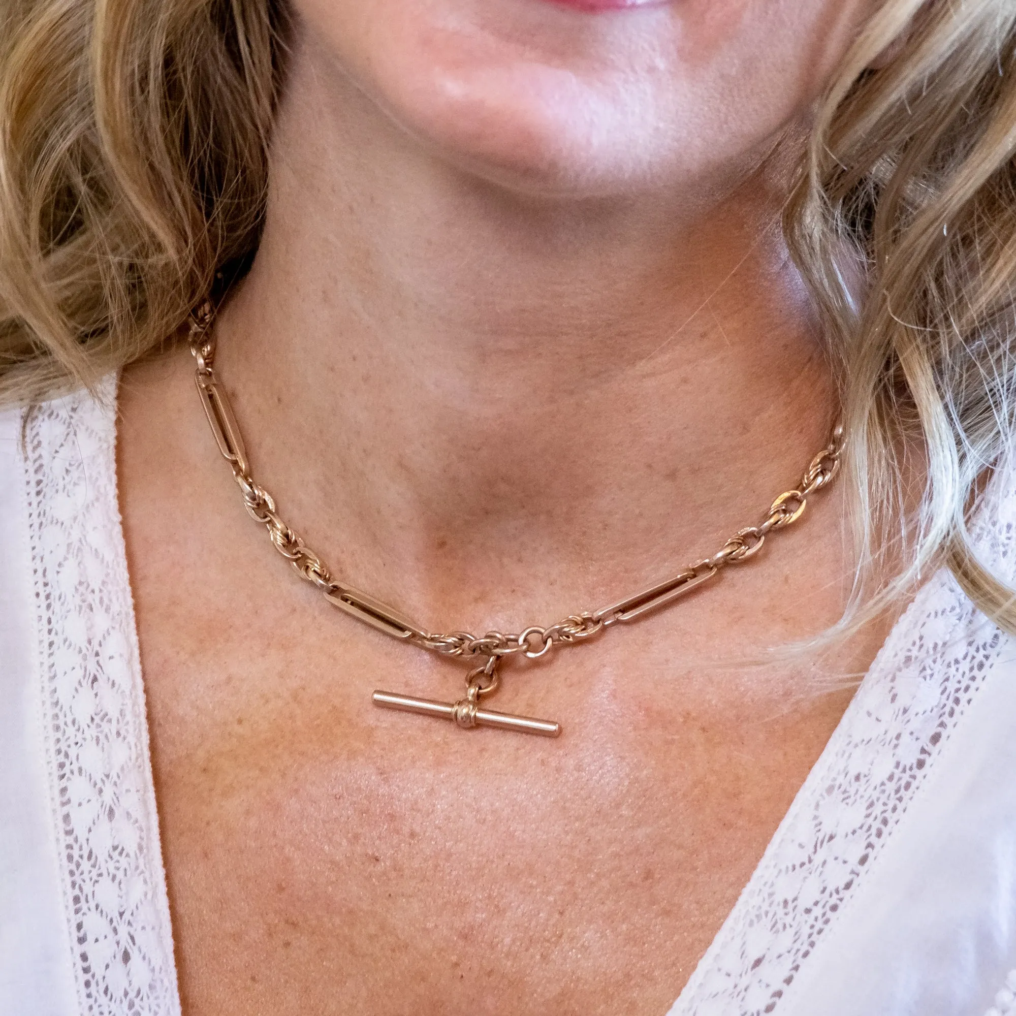 Antique Victorian 9ct Gold Albert Chain