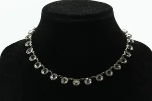 Antique Victorian Sterling Silver Paste / Crystal Necklace