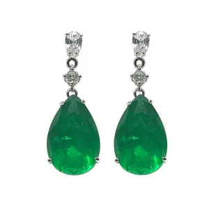 AP Coral Hollywood Earrings Diva Style Silver 925 Redio Quartz Finish Emerald Cubic Zirconia Or1400s