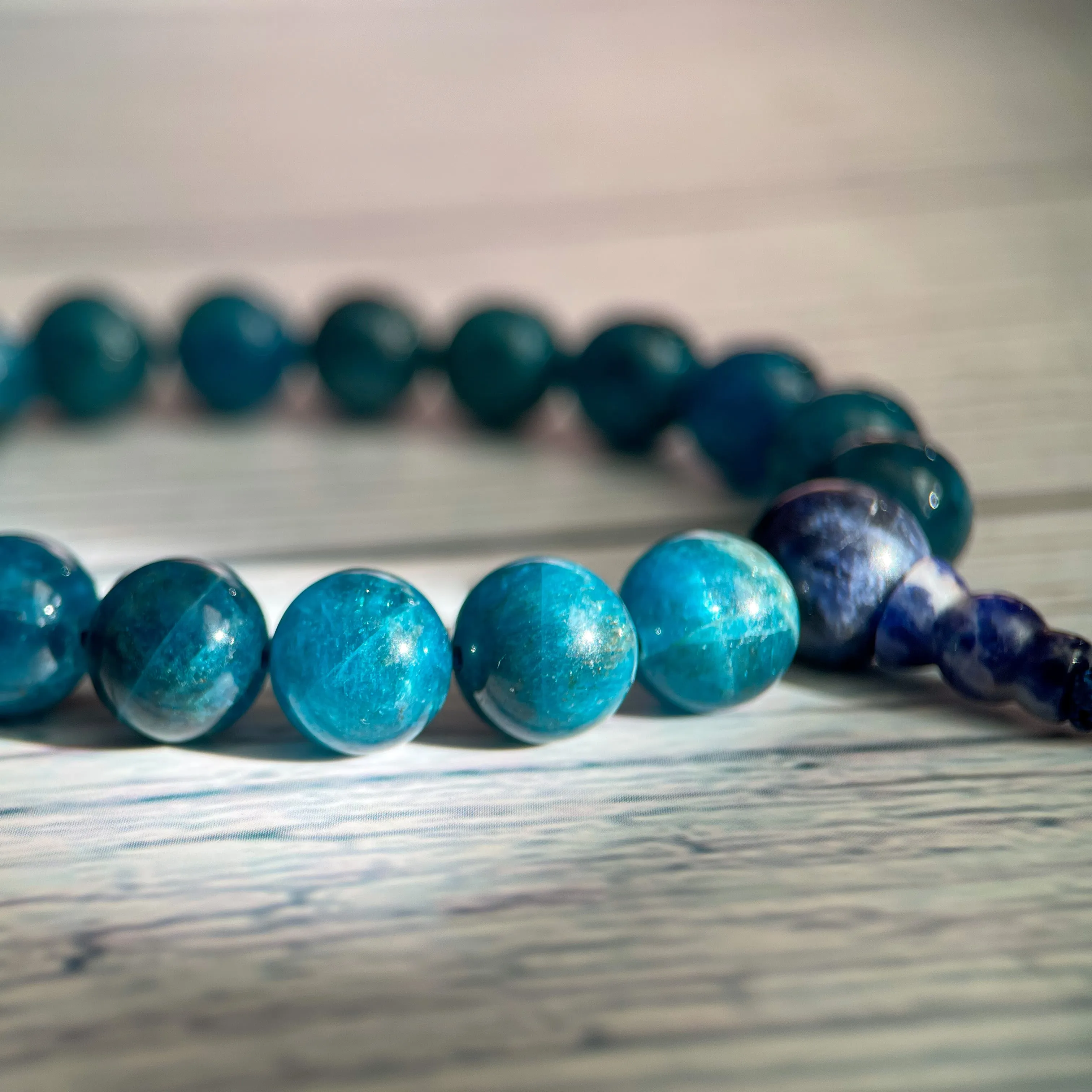 Apatite Mala Bracelet "I Speak Truths."