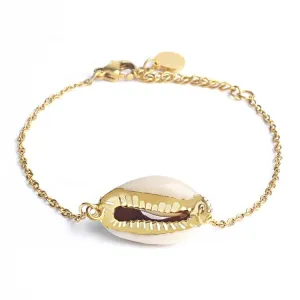 Arlo Cowry Shell 14K Gold Plated Anklet