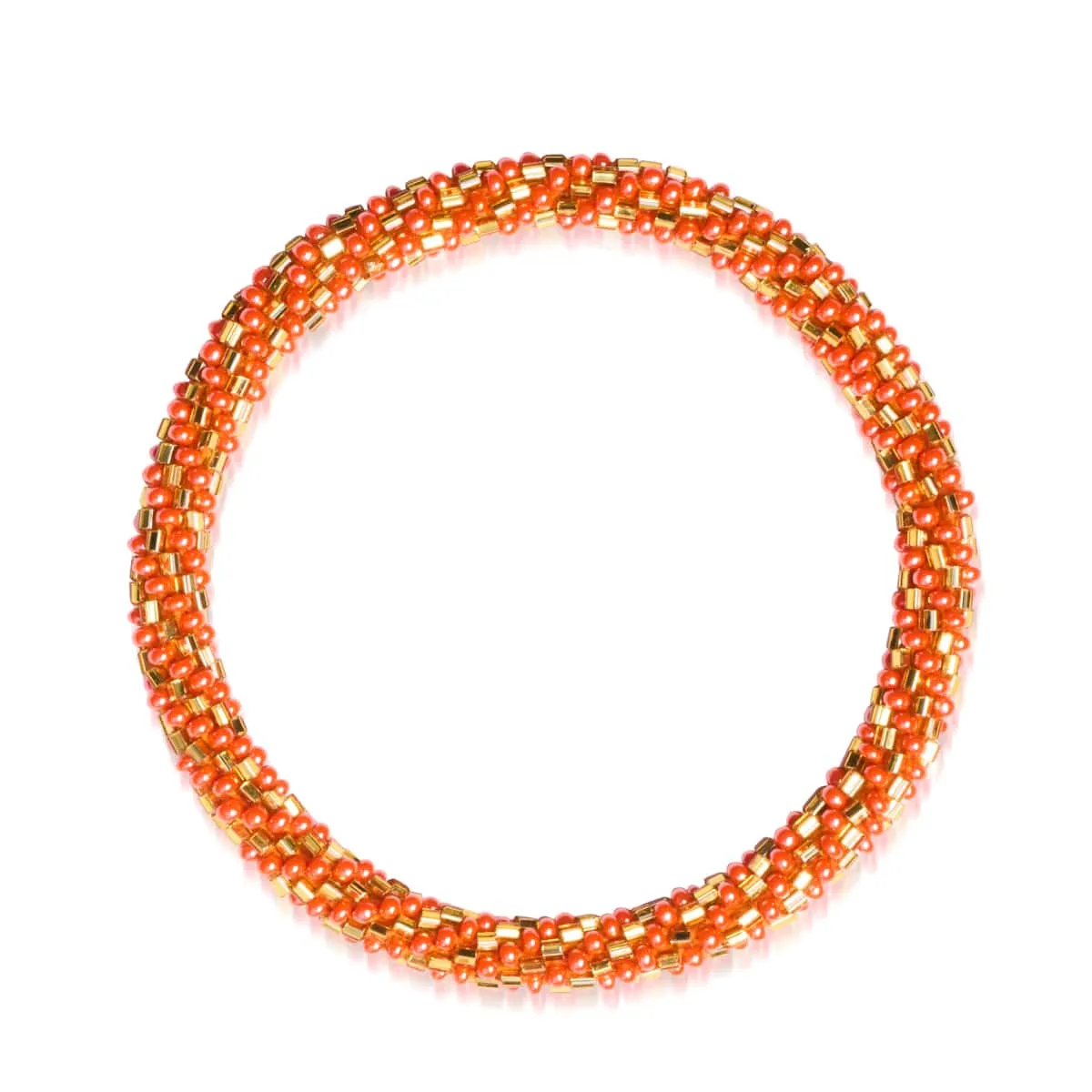 Atomic Tangerine | Himalayan Glass Bead Bracelet