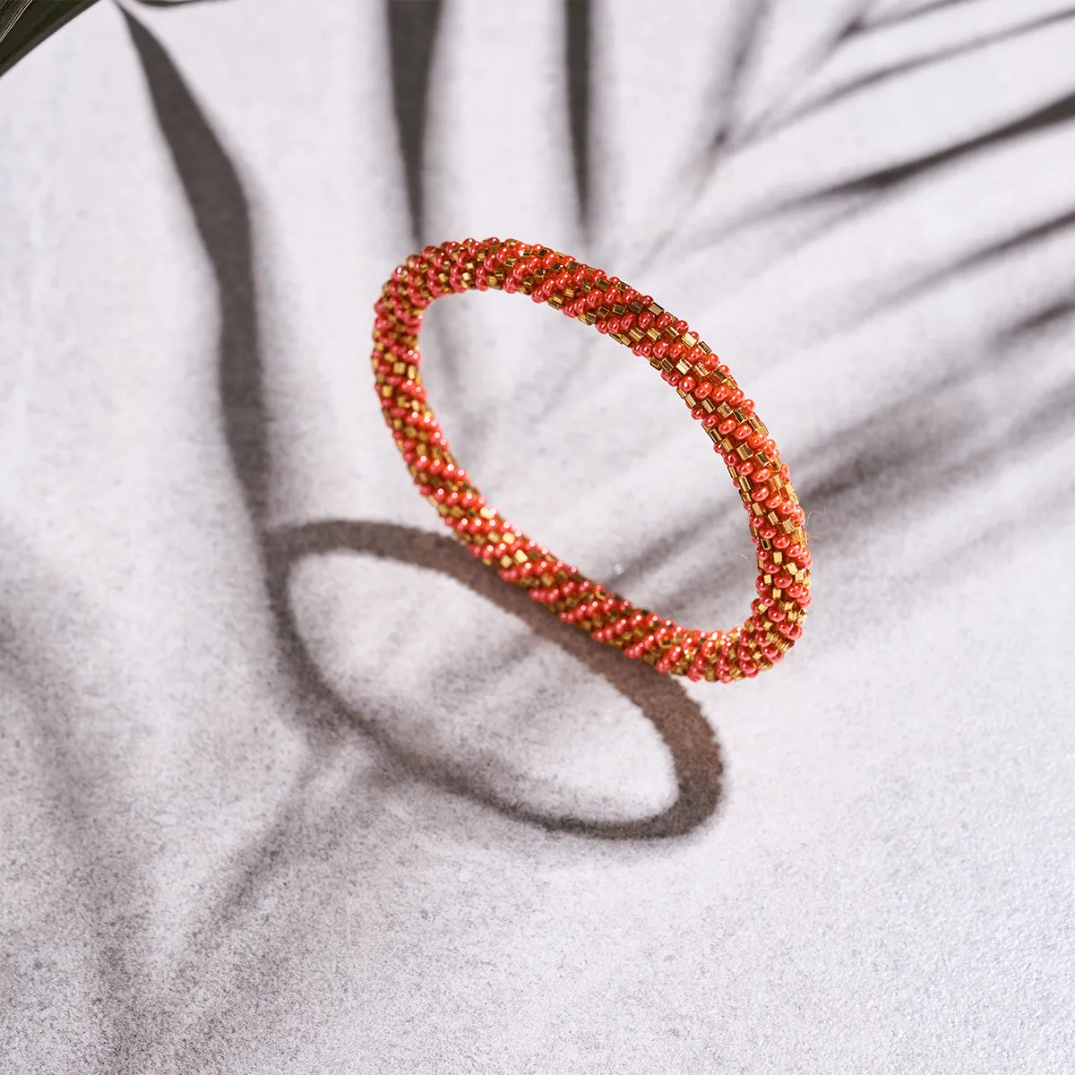 Atomic Tangerine | Himalayan Glass Bead Bracelet