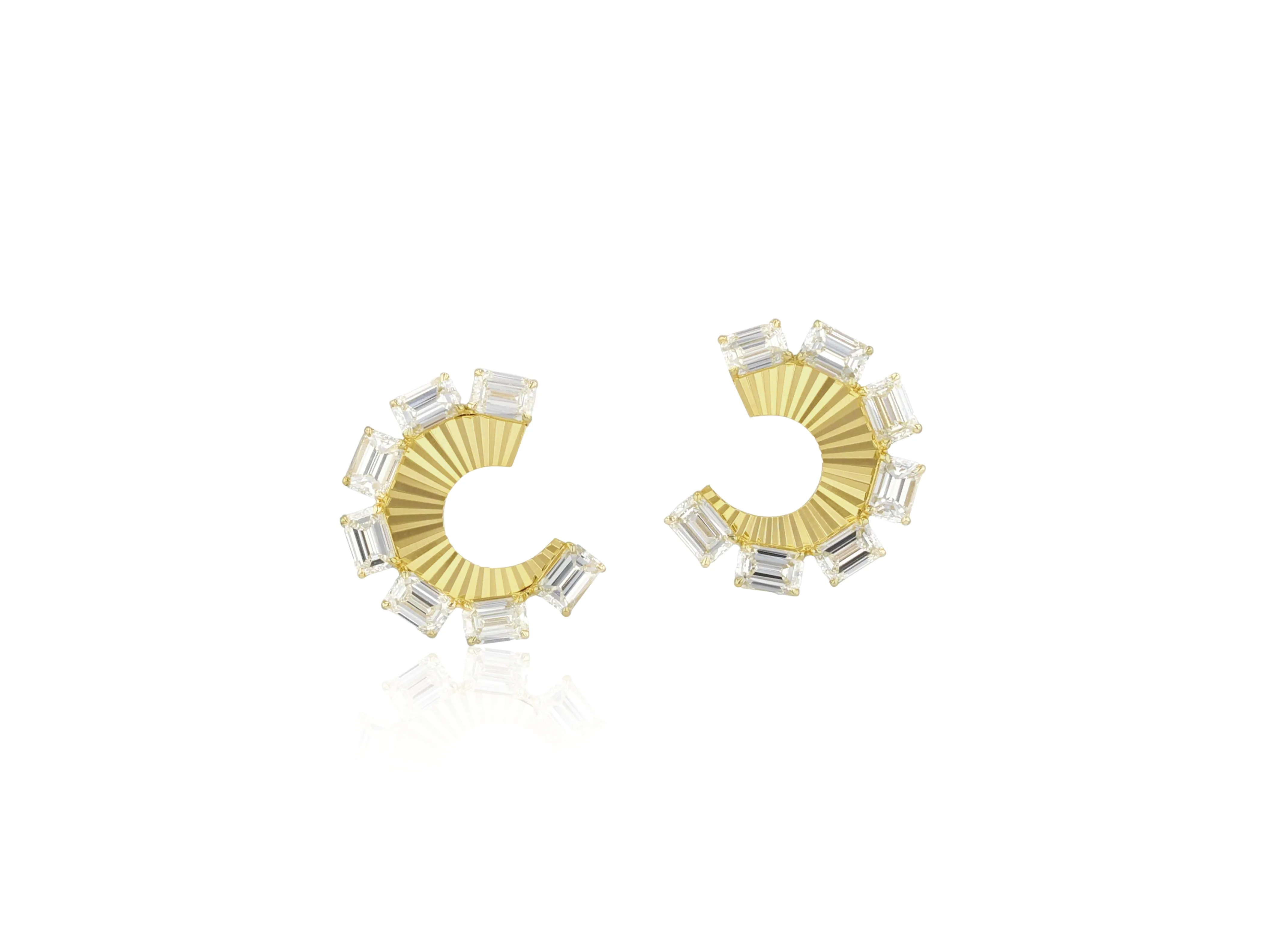 Aura Emerald Fan Earrings
