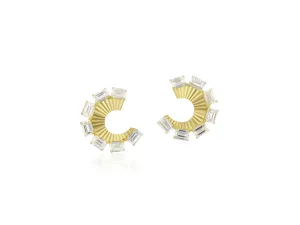 Aura Emerald Fan Earrings