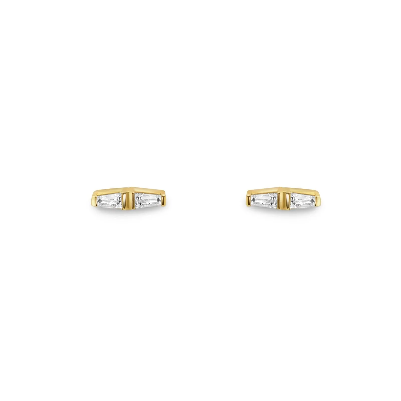 Baguette Diamond Bar Stud Earrings