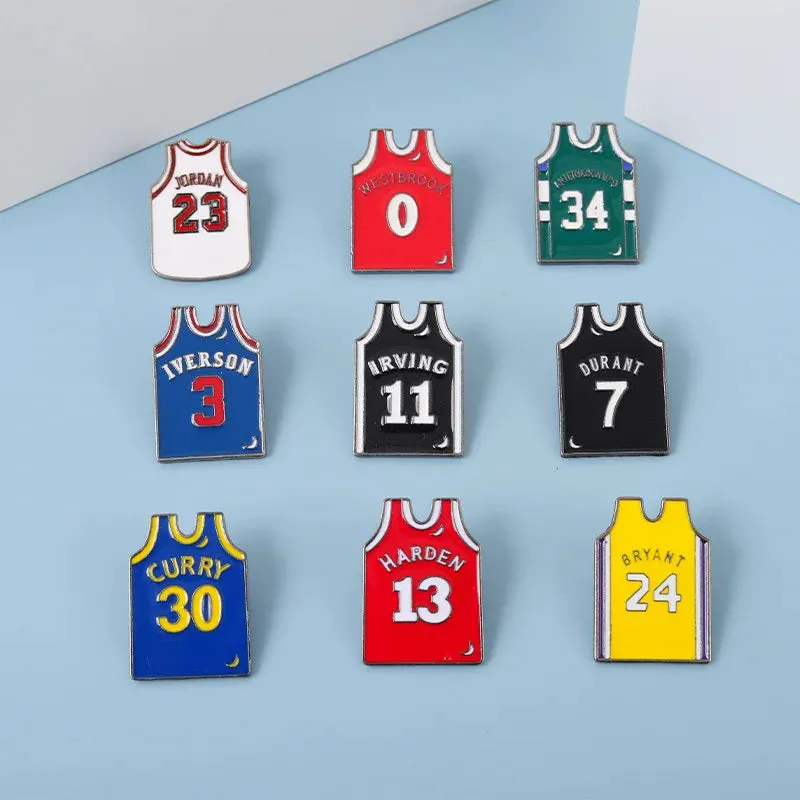 Basketball Clothes Brooch Cartoon Commemorative Gift Metal Badge Accessories Wholesale Bag Pins for Backpacks Backpack Pin Lapel