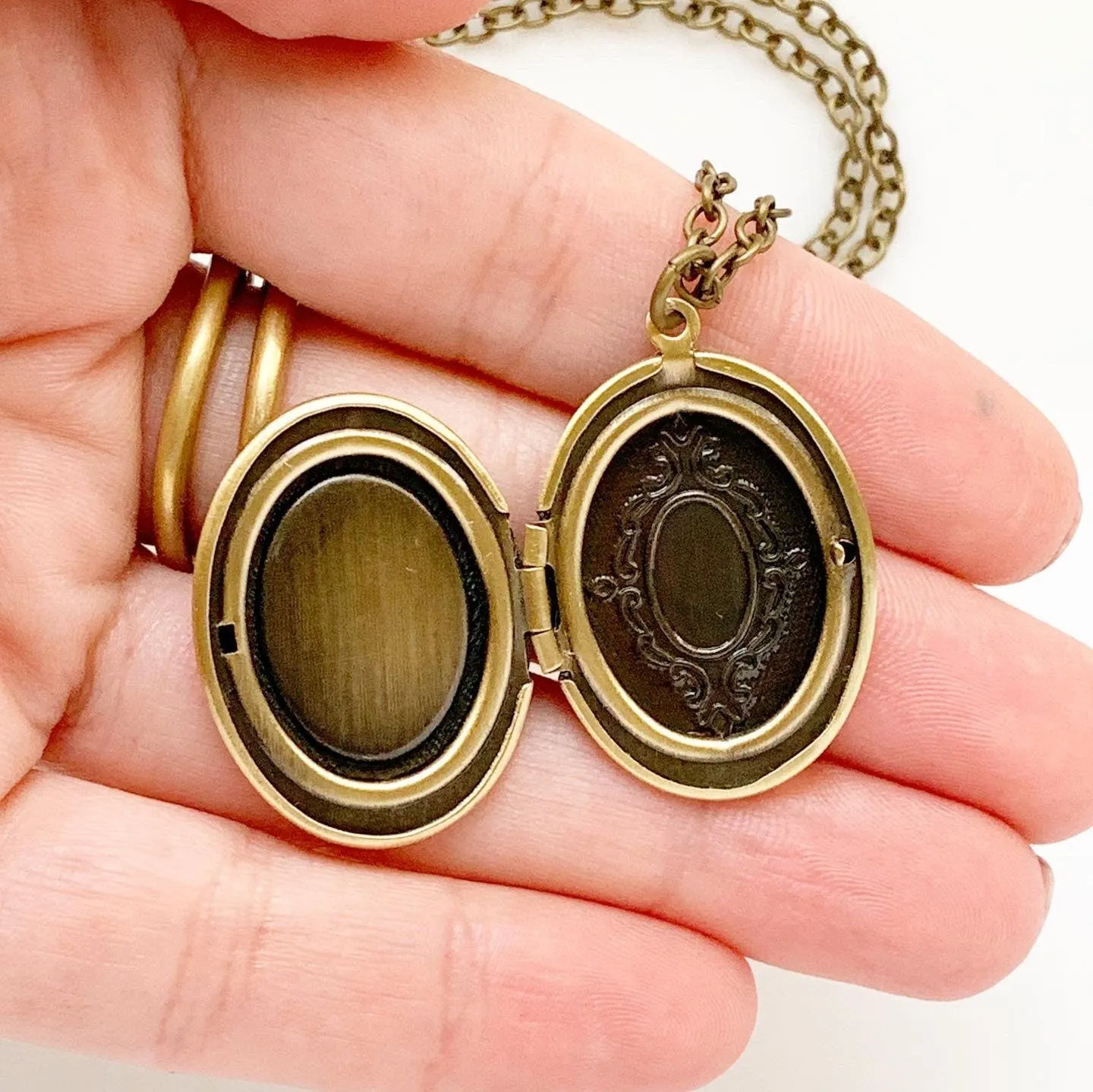 Bee Cameo Locket Necklace in Bronze